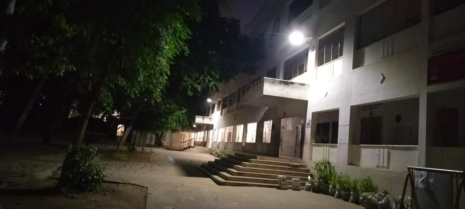 LED panel lights in office